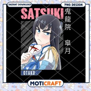 Otaku Art PNG Design Featuring Satsuki Character Downloadable Image