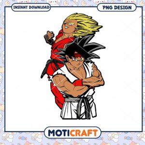 Option 1 (Focus on characters) Goku & Gohan PNG Sublimation Design