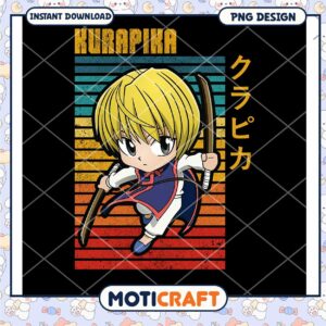 Option 1 (Focus on character) Kurapika PNG Retro Anime Design