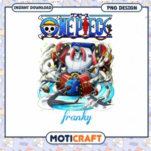 Option 1 (Focus on character) Franky One Piece PNG Design Instant Download