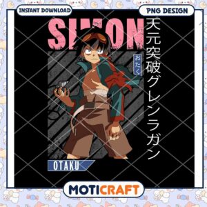 Option 1 (Focus on character)  Simon PNG Design Anime Sublimation Graphic
