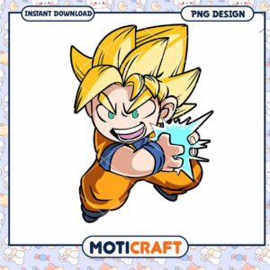 Option 1 (Focus on character)  Goku PNG Chibi Anime Instant Download