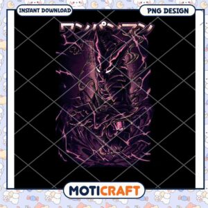 Option 1 (Focus on character)  Dark Anime Demon PNG Design Instant Download