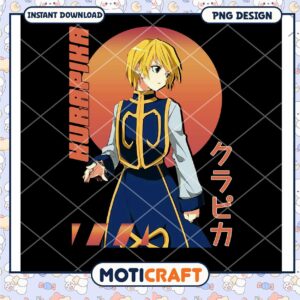 Kurapika Anime Character PNG Design Instant Download Art