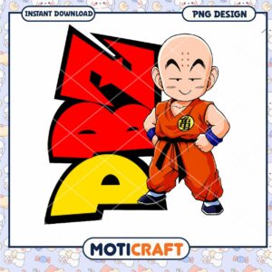 Krillin DBZ PNG Design Instant Download