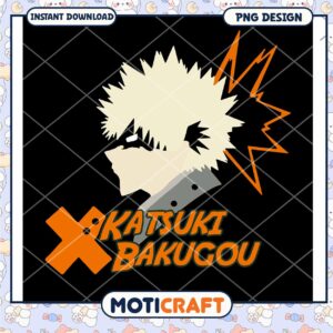 Katsuki Bakugou PNG Design Instant Download for Fans