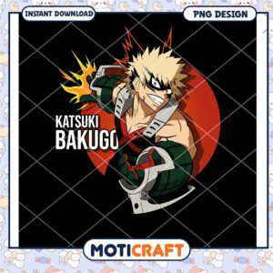 Katsuki Bakugo Dynamic PNG Design for Instant Download Art
