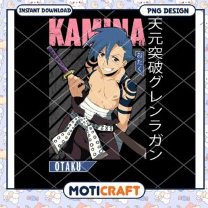 Kamina Anime PNG Design Instant Download
