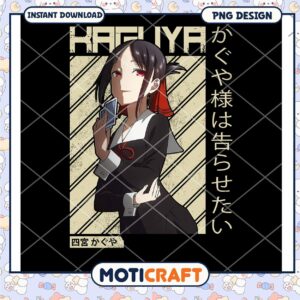 Kaguya Love Confession Anime Art PNG Instant Download Design