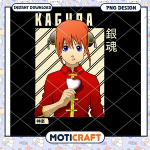 Kagura Anime PNG Design Instant Download Heart Holder Art