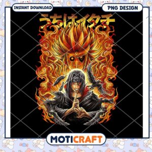 Itachi Uchiha PNG Design Fire Style