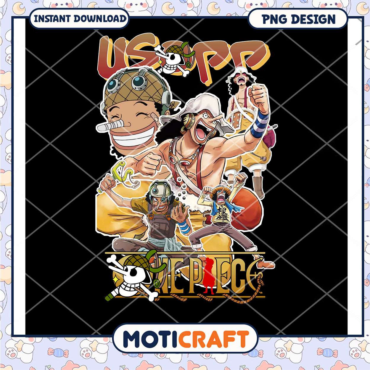 Instant Download Usopp PNG Design for One Piece Fans Instant Download Usopp PNG Design for One Piece Fans