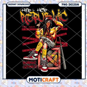 Hip Hop Girl PNG Sublimation Design