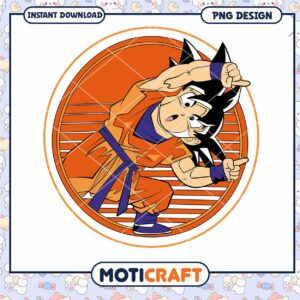 Goku PNG Design Retro Anime Sublimation