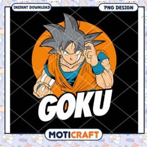 Goku PNG Design for Instant Download Anime Art Decor