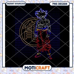 Goku PNG Design Instant Download