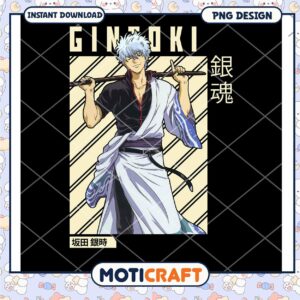 Gintama Gintoki PNG Design Instant Download