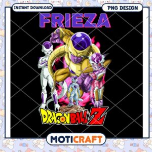 Frieza Dragon Ball Z PNG Design Instant Download Art 50 Files