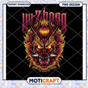 Fiery Dragon PNG Design Instant Download