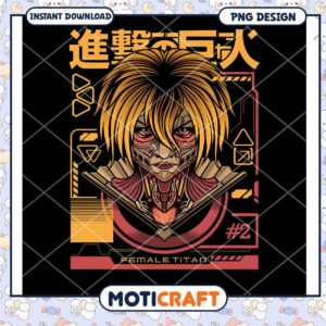 Female Titan PNG Anime Cyber Design #2