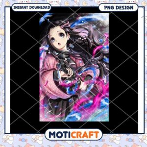 Elegant Anime Girl PNG Design for Instant Download Art Fans