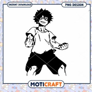 Dynamic Manga Character PNG Instant Download for Crafts
