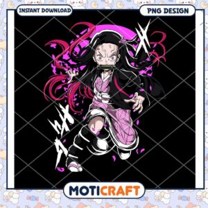 Dynamic Anime Girl PNG Design for Instant Download Online