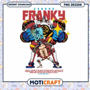 Cyborg Franky PNG Digital Art for Instant Download Design