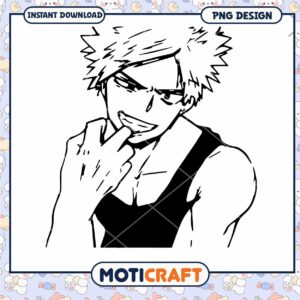 Cool Anime Character PNG Design Instant Download for Fans