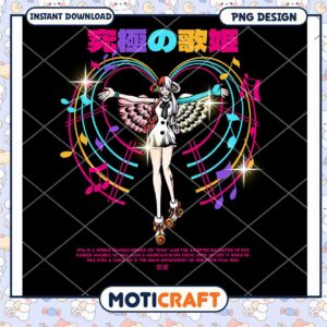 Colorful Music Diva PNG Design for Instant Download Art