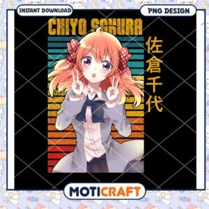 Chiyo Sakura Anime PNG Retro Design