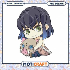 Chibified Tanjiro & Inosuke PNG Design