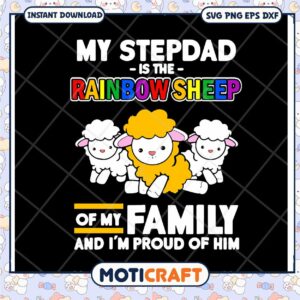 Rainbow Sheep Stepfather SVG Family Design