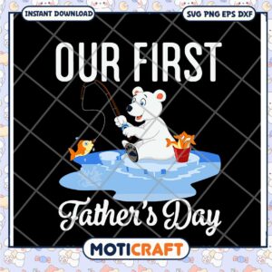 Polar Bear Fishing Fathers Day SVG