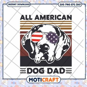 Patriotic Dog Dad SVG Cut File