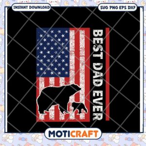 Patriotic Bear Dad SVG Cut File