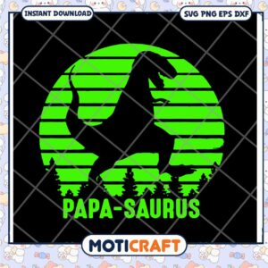 Papa saurus SVG Retro Dinosaur Dad Design