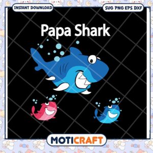 Papa Shark SVG Design for Kids Crafting and DIY Projects