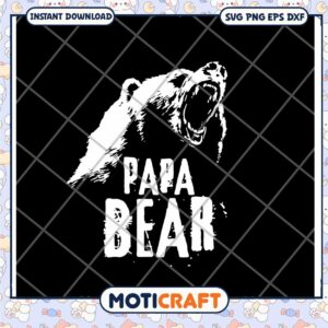 Papa Bear SVG Cut File Instant Download