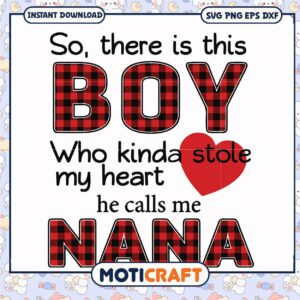 Nana Boy Buffalo Plaid SVG