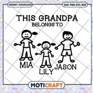 Grandpa SVG Family Portrait Mia Lily Jason
