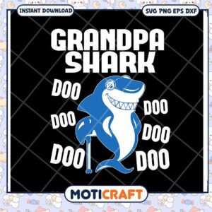 Grandpa Shark SVG Design Fun for Kids Instant Download Art