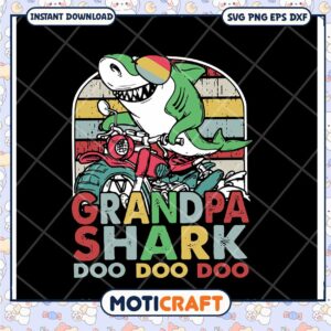 Grandpa Shark SVG Motorcycle Design