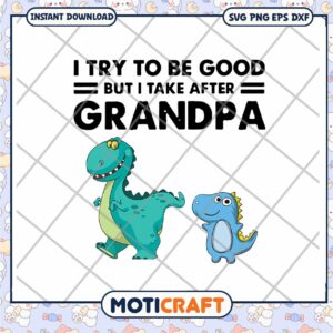 Grandpa Dinosaur SVG Cute Design