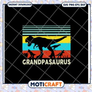 Grandpa Dinosaur SVG Retro Design