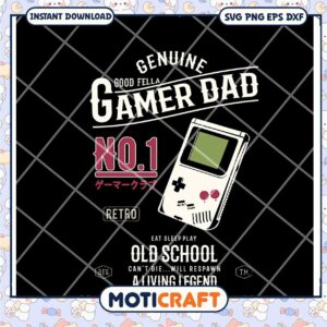 Gamer Dad SVG Retro Game No 1