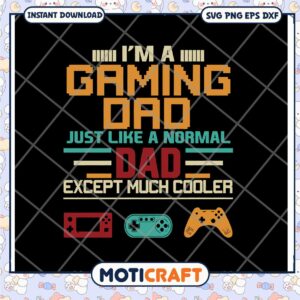 Gaming Dad SVG Retro Gamer Dad Design