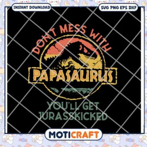 Funny Papasaurus Design for Dino Lovers Instant Download SVG