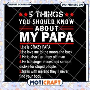 Five Fun Facts About My Crazy Papa SVG Design Download
