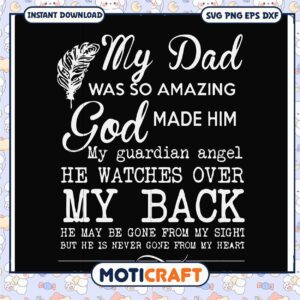 Dad SVG Guardian Angel, My Back